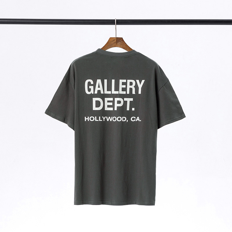 Gallery Dept新款经典基础款法文字母LOGO基础标语圆领短袖T恤夏