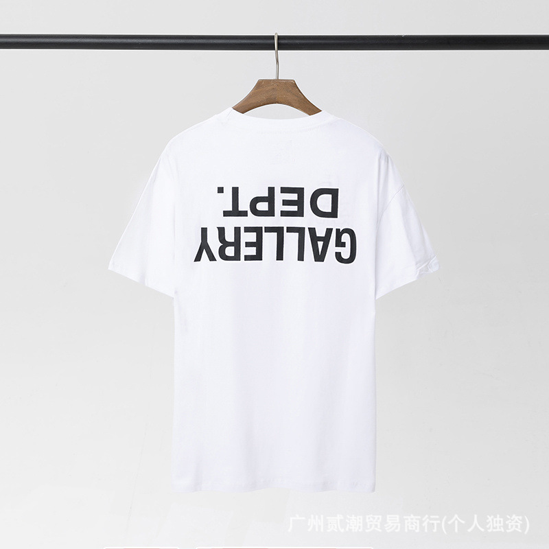 Gallery Dept新款经典基础款法文字母LOGO基础标语圆领短袖T恤夏