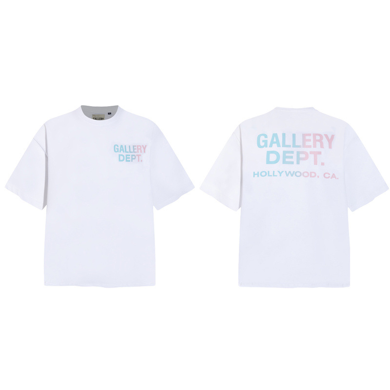Gallery Dept新款经典基础款法文字母LOGO基础标语圆领短袖T恤夏