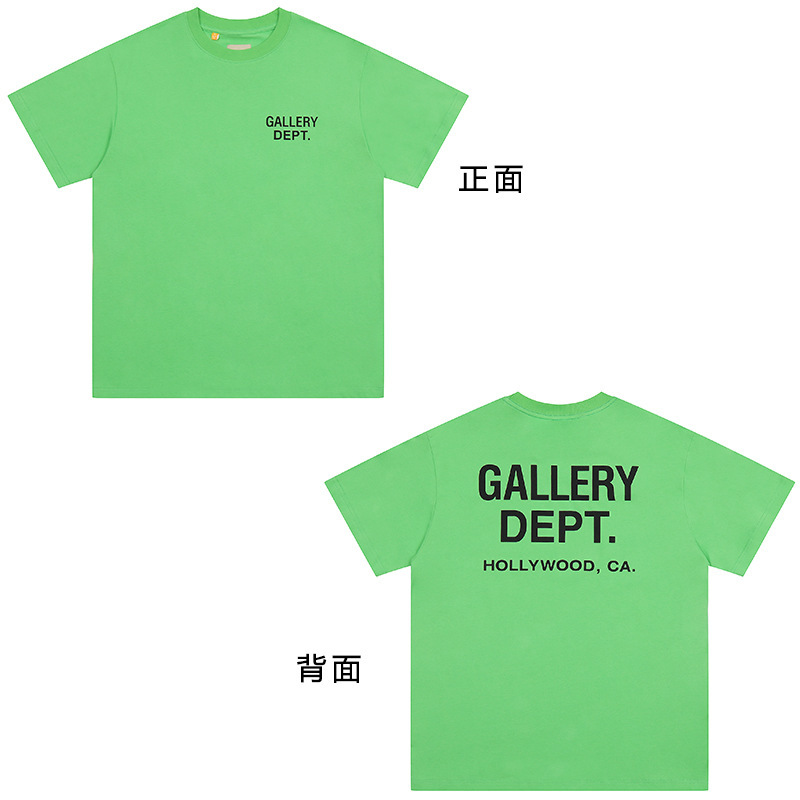 潮牌GALLERY DEPT DRIVE复古彩色高街印花宽松情侣夏季短袖T恤男