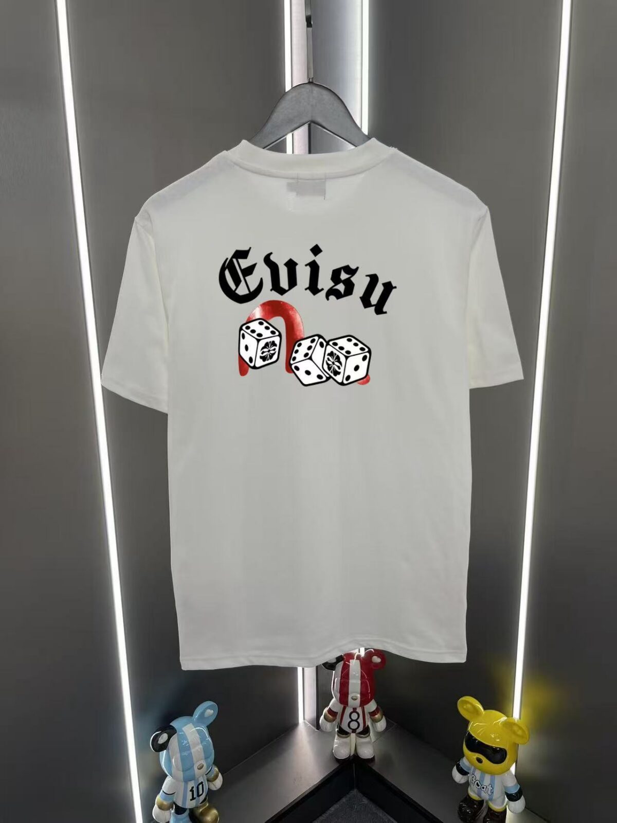 EVISU福神新款潮牌印花短袖T恤男女同款宽松休闲百搭纯棉半袖上衣