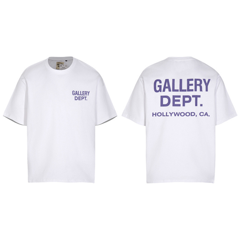 Gallery Dept新款经典基础款法文字母LOGO基础标语圆领短袖T恤夏