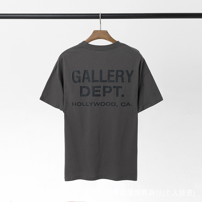 Gallery Dept新款经典基础款法文字母LOGO基础标语圆领短袖T恤夏