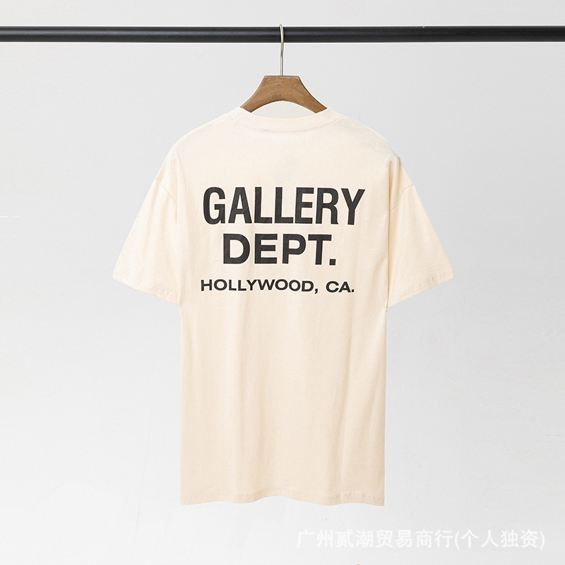 Gallery Dept新款经典基础款法文字母LOGO基础标语圆领短袖T恤夏