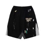 跨境GALLERY DEPT泼墨涂鸦字母印花短裤男女宽松运动休闲五分裤