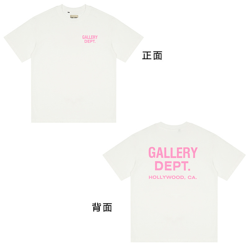 潮牌GALLERY DEPT DRIVE复古彩色高街印花宽松情侣夏季短袖T恤男
