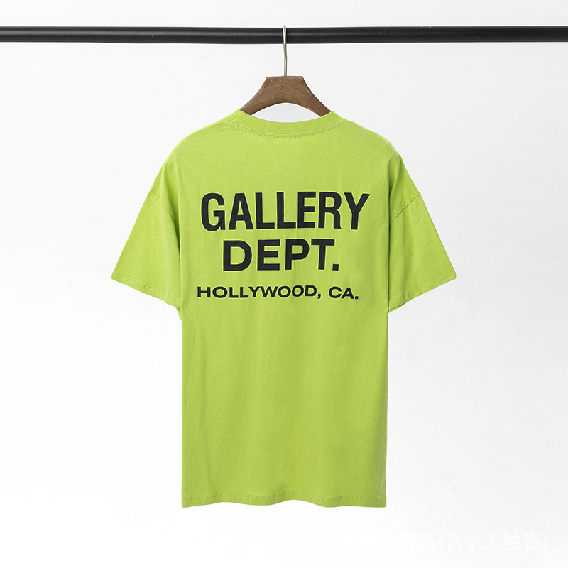 Gallery Dept新款经典基础款法文字母LOGO基础标语圆领短袖T恤夏
