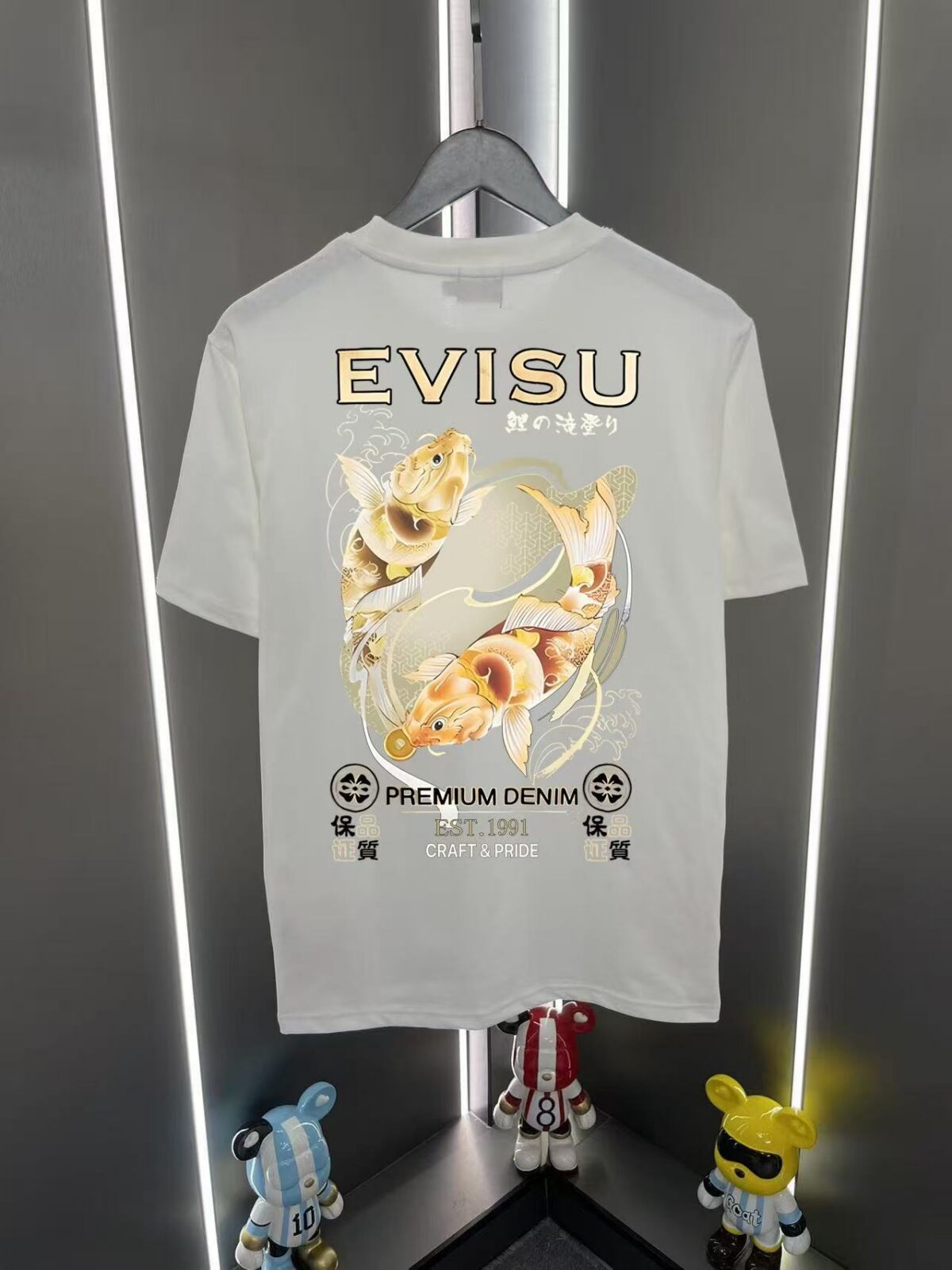 EVISU福神新款潮牌印花短袖T恤男女同款宽松休闲百搭纯棉半袖上衣