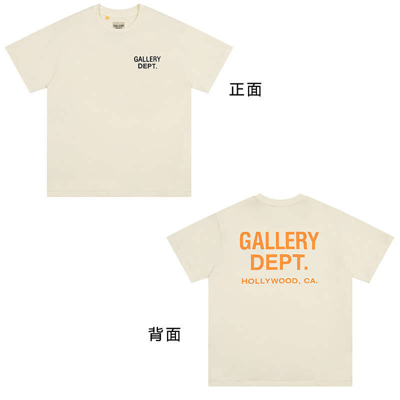 潮牌GALLERY DEPT DRIVE复古彩色高街印花宽松情侣夏季短袖T恤男