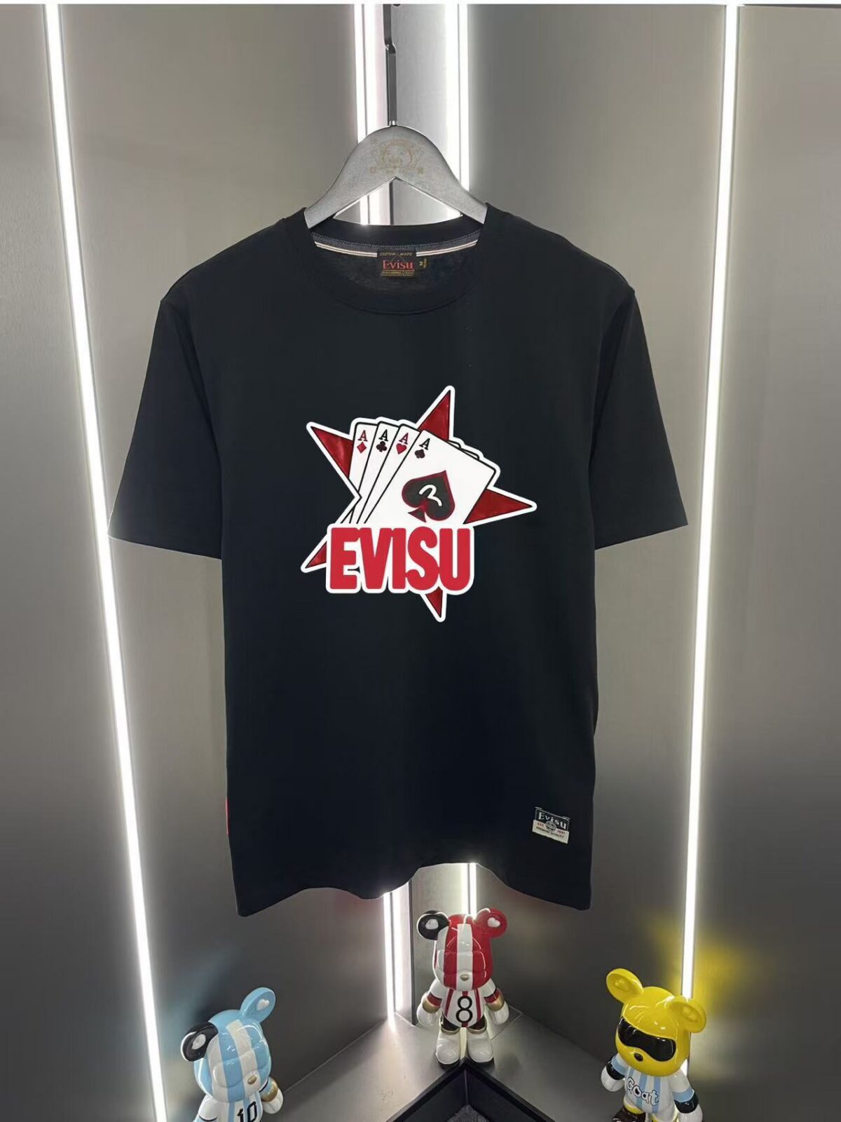 EVISU福神新款潮牌印花短袖T恤男女同款宽松休闲百搭纯棉半袖上衣