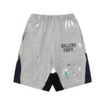 跨境GALLERY DEPT泼墨涂鸦字母印花短裤男女宽松运动休闲五分裤