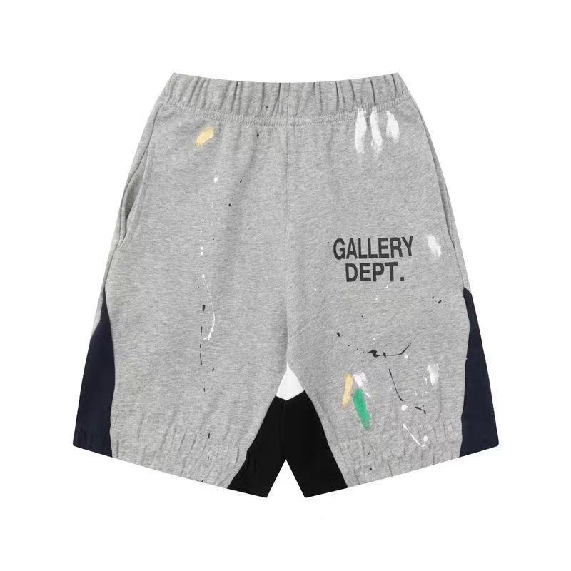 跨境GALLERY DEPT泼墨涂鸦字母印花短裤男女宽松运动休闲五分裤