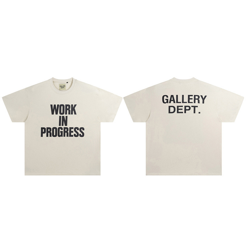Gallery Dept新款经典基础款法文字母LOGO基础标语圆领短袖T恤夏