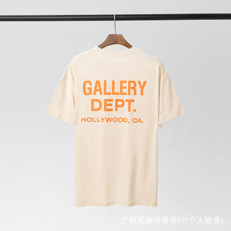 Gallery Dept新款经典基础款法文字母LOGO基础标语圆领短袖T恤夏