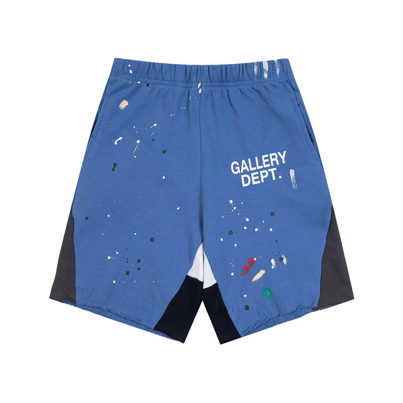 跨境GALLERY DEPT泼墨涂鸦字母印花短裤男女宽松运动休闲五分裤