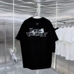 P85 1V 2026秋冬新款重磅360克 重叠字母logo绣花 圆领短袖t恤 上身超舒服🔥男女同款 S M L XL XXL 五个码 黑色 白色 花灰