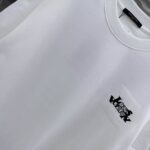 P85 1V 2026秋冬新款重磅360克 重叠字母logo绣花 圆领短袖t恤 上身超舒服🔥男女同款 S M L XL XXL 五个码 黑色 白色 花灰