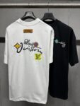 P130 Louis Vuitton 26ss春夏新款 刺绣圆领短袖 -颜色：黑色 白色 -码数：XS S M L
