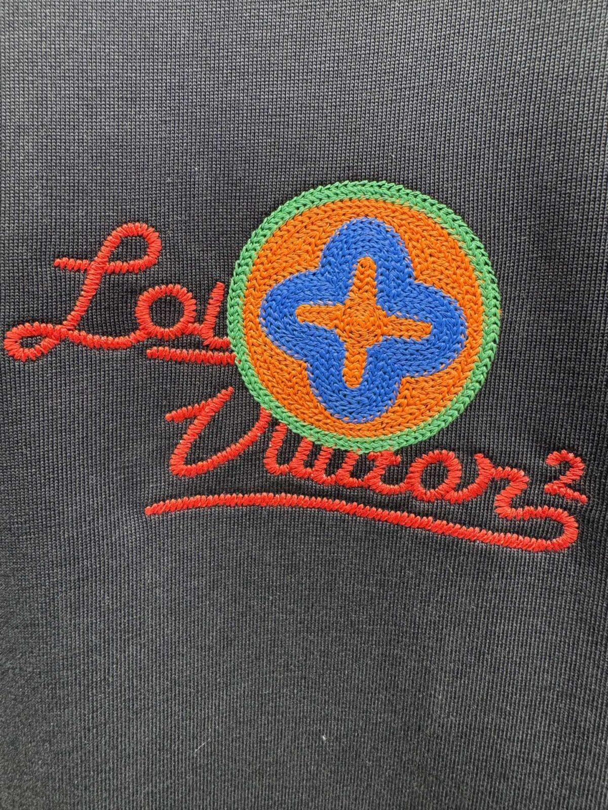 P125 Louis Vuitton 26ss 春夏新款 刺绣款圆领短袖 -码数：XS S M L -颜色：黑色 白色