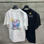 P120 LV 26ss新款 小众氛围感 手绘款短袖 -颜色：黑色 白色 -码数：XS S M L