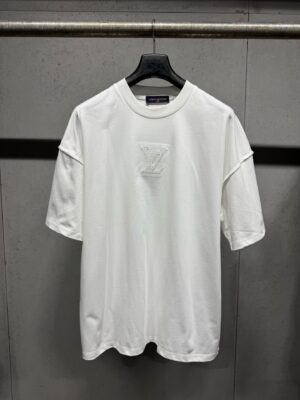 P120 Louis Vuitton* 26ss刺绣圆领短袖 - Color：白色 黑色 - Size：XS S M L