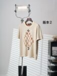 P150 【实物挂拍】LV/路易威登 字母提花标识针织圆领短袖（版本2） 【现货】S M L XL 正品8500购入开发，定染40支精疏棉纱，采用德国进口（SOTO）16织机，毛料提花，毛料酵洗，定制1：1商标，合身版型 建议手洗（本产品为毛料织造而成不易机洗）