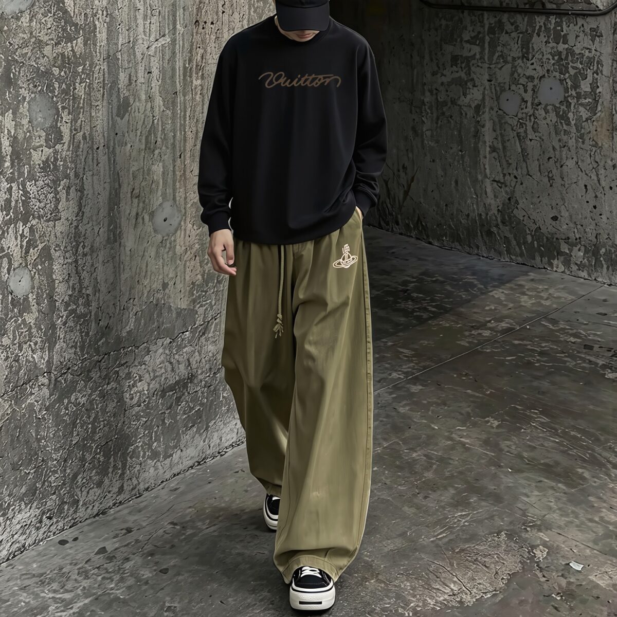 P110 《𝙉𝙚𝙬⚜️LV-路易》 2026*秋冬新款长袖T恤男女同款 350克纯棉，皮革印花、皮章，男女同款 尺码：S M L XL XXL 颜色：白色 杏色 灰色 啡色 黑色 立即抢购👉