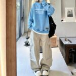 P125 《𝙉𝙚𝙬⚜️LV-路易》 2026*秋冬新款长袖卫衣男女同款 全棉360克做旧炒雪花、发泡印花，贴布绣章 尺码：S M L XL XXL 颜色 粉色 杏色 天蓝色 黑色 立即抢购👉
