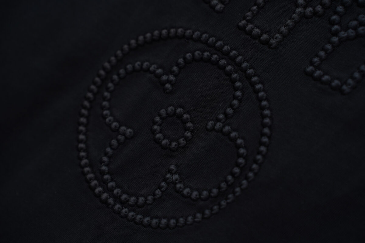 P80 Louis Vuitton*LV2026最新款短袖T恤 材质:采用320g高支高密双纱精梳棉 工艺：宽松版型前后幅重工玻珠刺绣🪡 内里贴布刺绣🪡 尺寸:S M L XL XXL 颜色:黑色 款号:M-0005