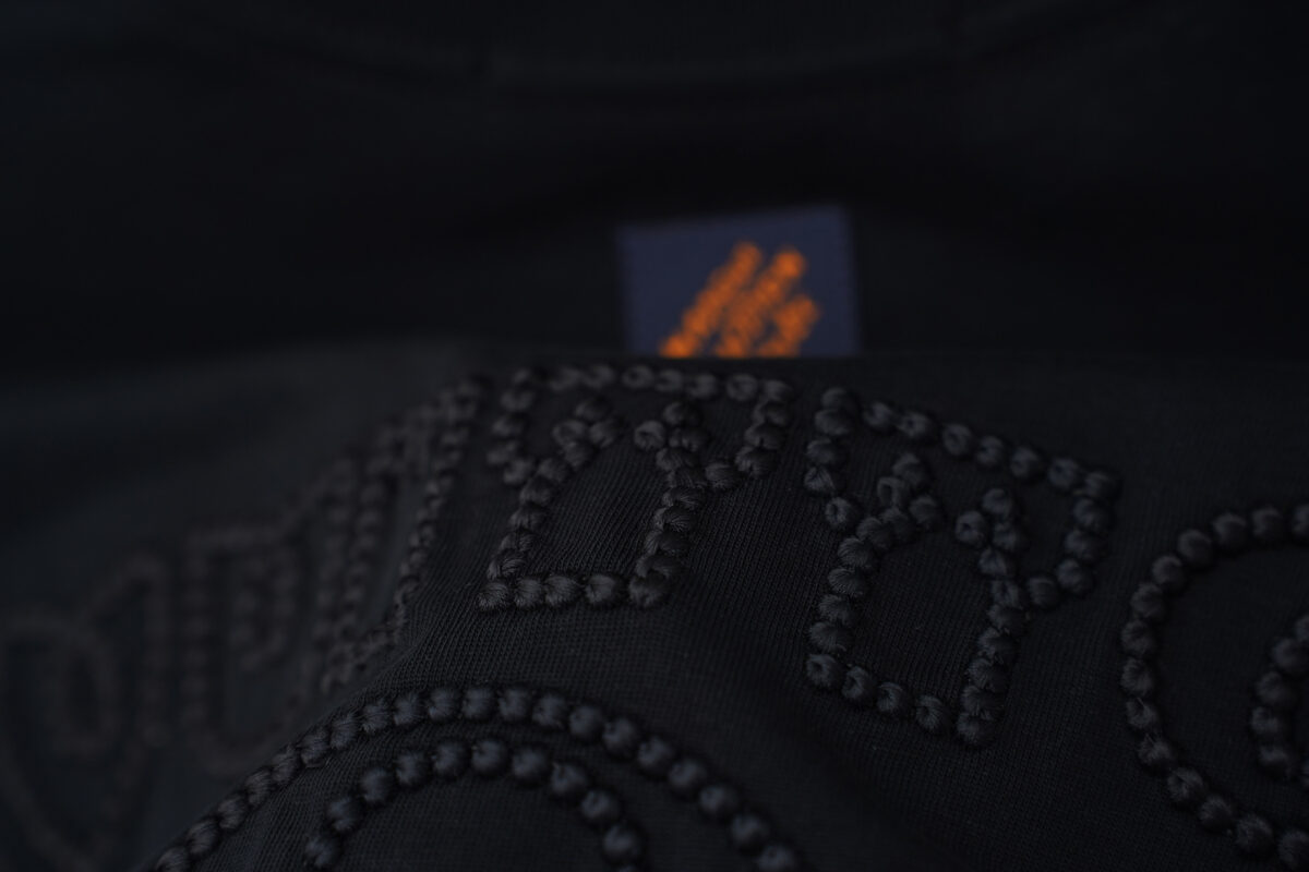 P80 Louis Vuitton*LV2026最新款短袖T恤 材质:采用320g高支高密双纱精梳棉 工艺：宽松版型前后幅重工玻珠刺绣🪡 内里贴布刺绣🪡 尺寸:S M L XL XXL 颜色:黑色 款号:M-0005
