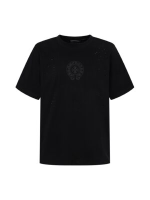 P80 Louis Vuitton/路易威登 烫钻马蹄印花短袖 定做布料 印花辅料细节都是采用 采用280g棉质布料32支精双棉纱平纹 无蚀尘毛艺工处布理面 特拉种捆机器边双锁链包线缝纯棉制定面料 男女同款 Size:S-XL
