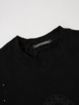 P80 Louis Vuitton/路易威登 烫钻马蹄印花短袖 定做布料 印花辅料细节都是采用 采用280g棉质布料32支精双棉纱平纹 无蚀尘毛艺工处布理面 特拉种捆机器边双锁链包线缝纯棉制定面料 男女同款 Size:S-XL