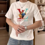 P70 LV/路易威登 印花Logo百搭潮流短袖T恤男女同款 吊牌 领标 水洗唛 三标齐全 定织定染280克精梳棉面料 尺码：S-XXL 颜色：黑色，白色，藏青色