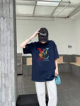 P70 LV/路易威登 印花Logo百搭潮流短袖T恤男女同款 吊牌 领标 水洗唛 三标齐全 定织定染280克精梳棉面料 尺码：S-XXL 颜色：黑色，白色，藏青色