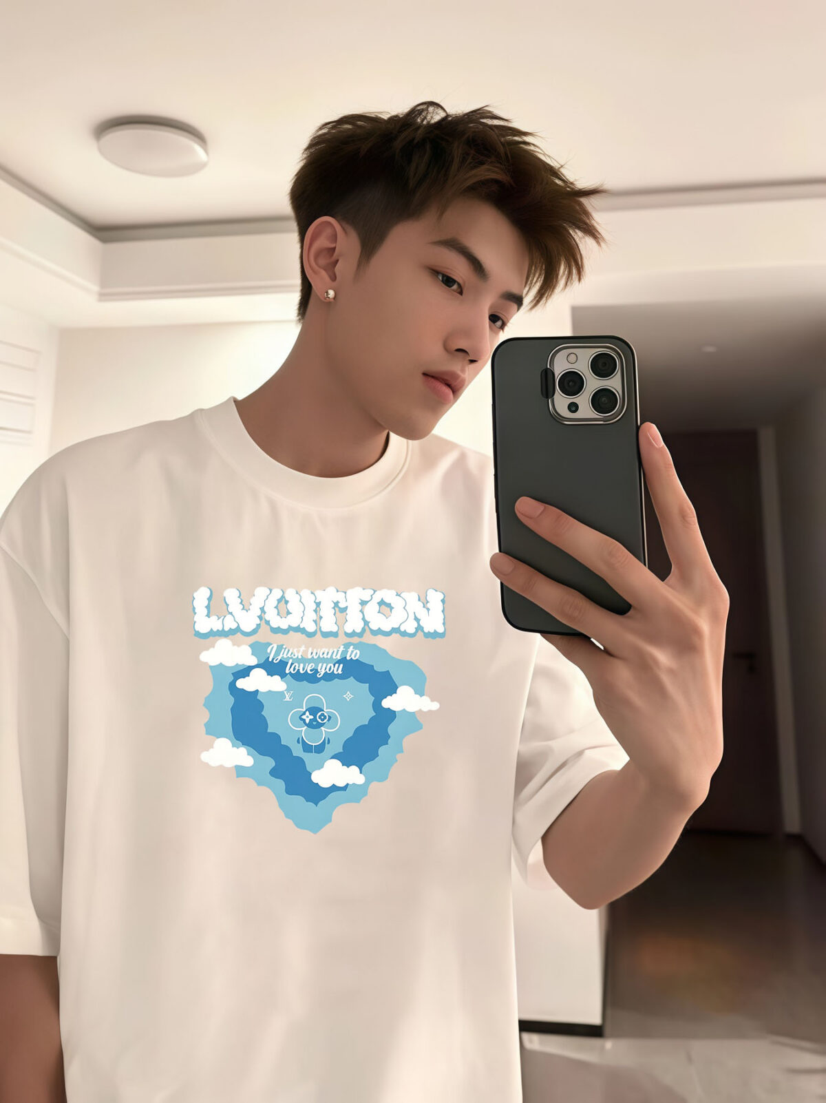 P70 LV/路易威登 印花Logo百搭潮流短袖T恤男女同款 吊牌 领标 水洗唛 三标齐全 定织定染280克精梳棉面料 尺码：S-XXL 颜色：黑色，白色，藏青色