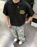 P75 1v～ Lv路易logo刺绣字母 《区别通货面料》7a抗菌短袖tee 上身十分舒适，男女同款半袖，落肩宽松版型 颜色: 黑色 白色 咖啡色 尺码：S（90-130斤） M（125-150斤） L（135-165斤） XL（160-190斤） XXL（185-220斤）