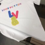 P75 Louis vuitton/LV 26SS最新款情侣款短袖T恤～顶级彩色logo印花设计～面料上身舒适透气，不僵硬，修身的剪裁，采用高定定制纯棉面料！上身舒适有型，内搭单穿都完全没问题，时尚潮人必备！！！ 颜色：黑色 白色 码数：M-XXXL