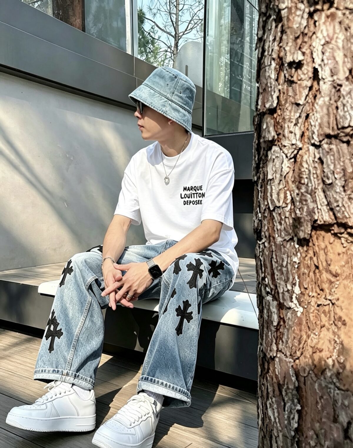 P75 1v～ Lv路易logo刺绣字母 《区别通货面料》7a抗菌短袖tee 上身十分舒适，男女同款半袖，落肩宽松版型 颜色: 黑色 白色 咖啡色 尺码：S（90-130斤） M（125-150斤） L（135-165斤） XL（160-190斤） XXL（185-220斤）