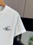 P65 DIOR迪奥 刺绣款 2026春夏经典圆领短袖T恤采用280克双纱精棉，衣服偏厚使整体高透气和柔软性，高版本，三标齐全！男女同款 颜色：白色 黑色 灰色 杏色 -尺码：S M L XL