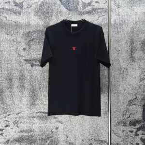 P75 DIOR* 迪奥* 2026新款 精致绣花小logo 300g短袖t恤 宽松版型男女同款 尺码 S M L XL XXL 黑色 白色 紫色 湖水绿