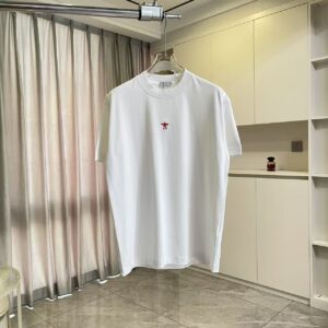 P75 Dio 迪奥2026夏季新款 个性字母logo绣花 短袖T恤 定制面料300g 男女同款 颜色：黑色 白色 绿色 紫色 尺码: S M L XL XXL 五个码