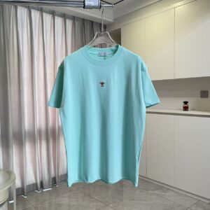 P75 Dio 迪奥2026夏季新款 个性字母logo绣花 短袖T恤 定制面料300g 男女同款 颜色：黑色 白色 绿色 紫色 尺码: S M L XL XXL 五个码