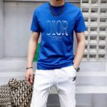 P70 品牌： 迪奥 (胖子福音)原单男士休闲短袖T恤，2026春夏新品，定制胸前顶级logo 工艺、搭配整件细节 品质及剪裁设计都堪称一流，定制进口丝光棉面料！型格十足，配色轻熟百搭。M-5XL(穿到220斤)