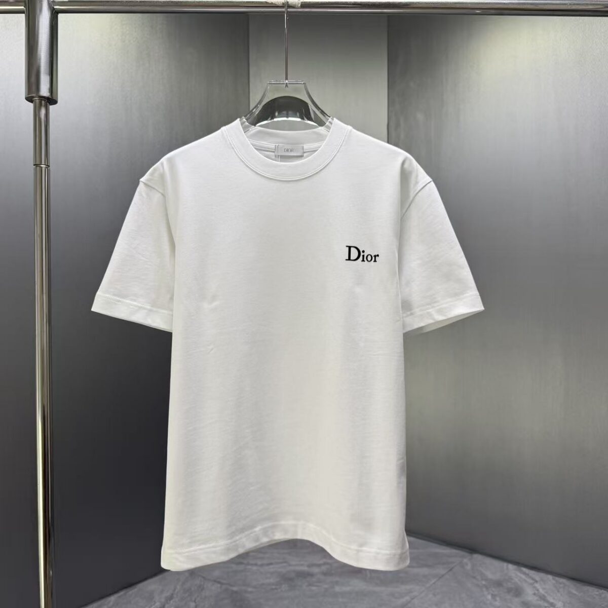 P70 Dior* 迪奥* 2026春夏新款短袖T恤 定制纯棉字母logo植绒 颜色：黑色 白色 棕色 深红 码数：S M L XL XXL