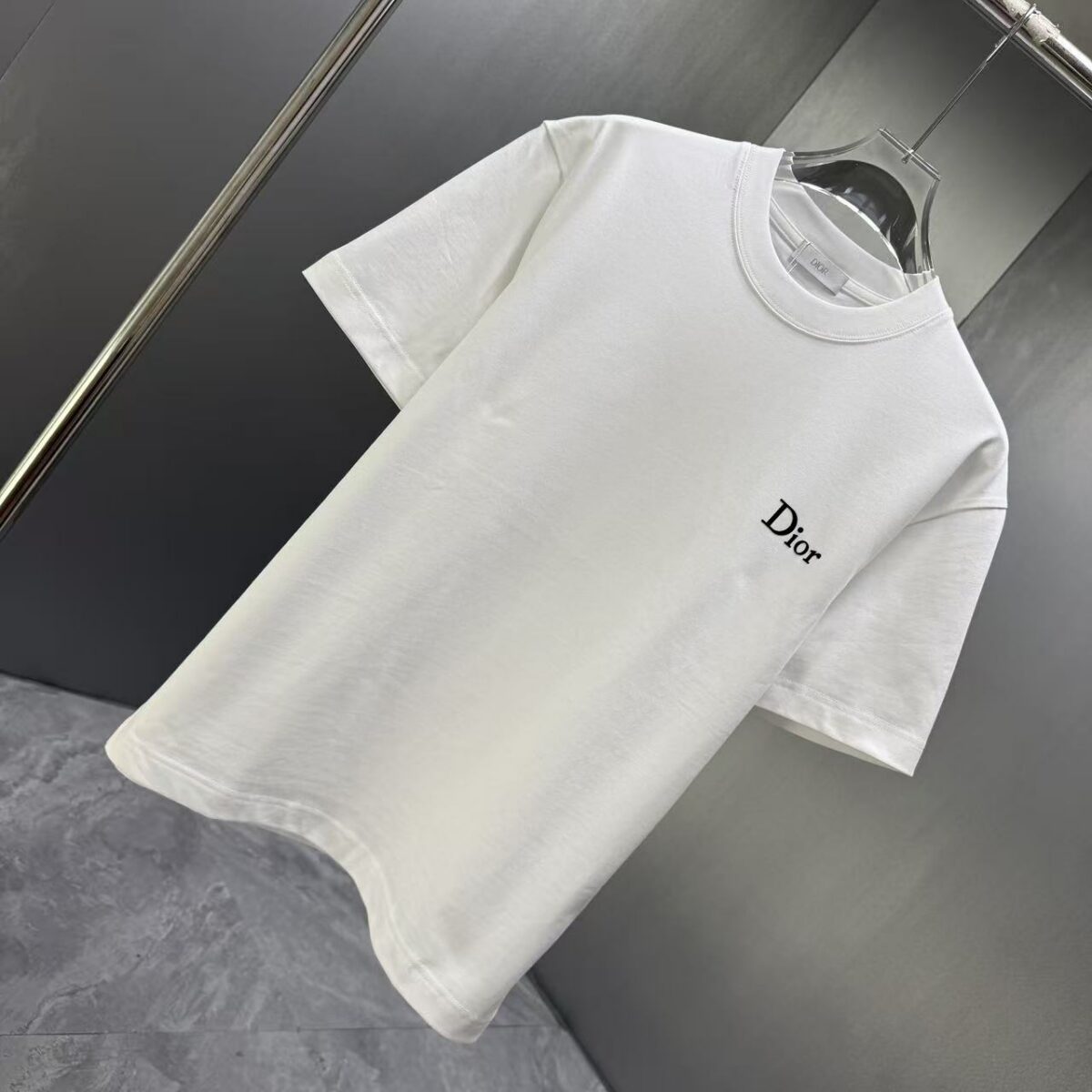 P70 Dior* 迪奥* 2026春夏新款短袖T恤 定制纯棉字母logo植绒 颜色：黑色 白色 棕色 深红 码数：S M L XL XXL