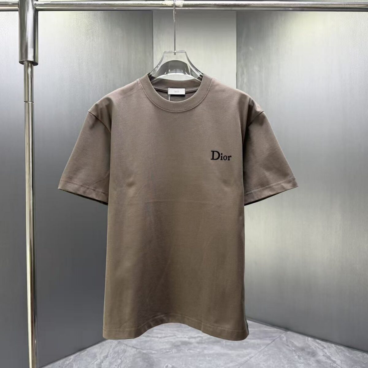P70 Dior* 迪奥* 2026春夏新款短袖T恤 定制纯棉字母logo植绒 颜色：黑色 白色 棕色 深红 码数：S M L XL XXL