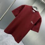 P70 Dior* 迪奥* 2026春夏新款短袖T恤 定制纯棉字母logo植绒 颜色：黑色 白色 棕色 深红 码数：S M L XL XXL