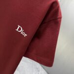 P70 Dior* 迪奥* 2026春夏新款短袖T恤 定制纯棉字母logo植绒 颜色：黑色 白色 棕色 深红 码数：S M L XL XXL