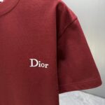 P70 Dior* 迪奥* 2026春夏新款短袖T恤 定制纯棉字母logo植绒 颜色：黑色 白色 棕色 深红 码数：S M L XL XXL