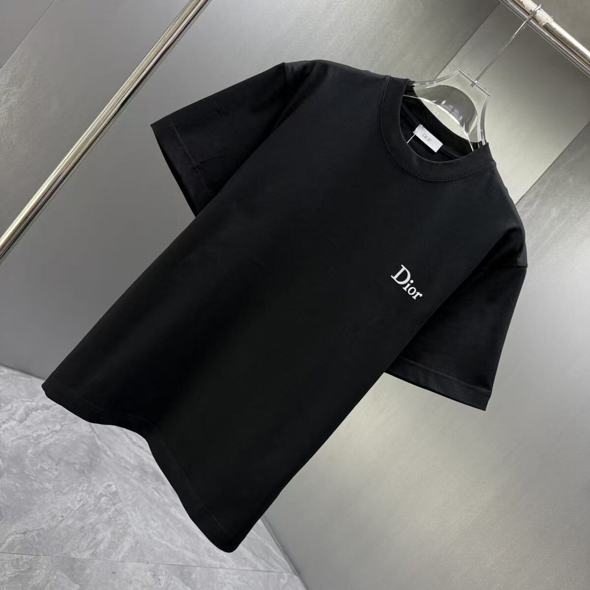 P70 Dior* 迪奥* 2026春夏新款短袖T恤 定制纯棉字母logo植绒 颜色：黑色 白色 棕色 深红 码数：S M L XL XXL